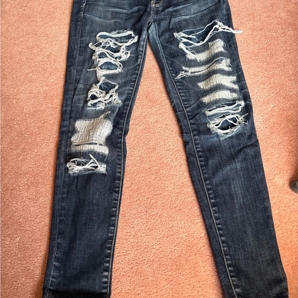 American Eagle By Payless Blue Ankle Cropped Jeans